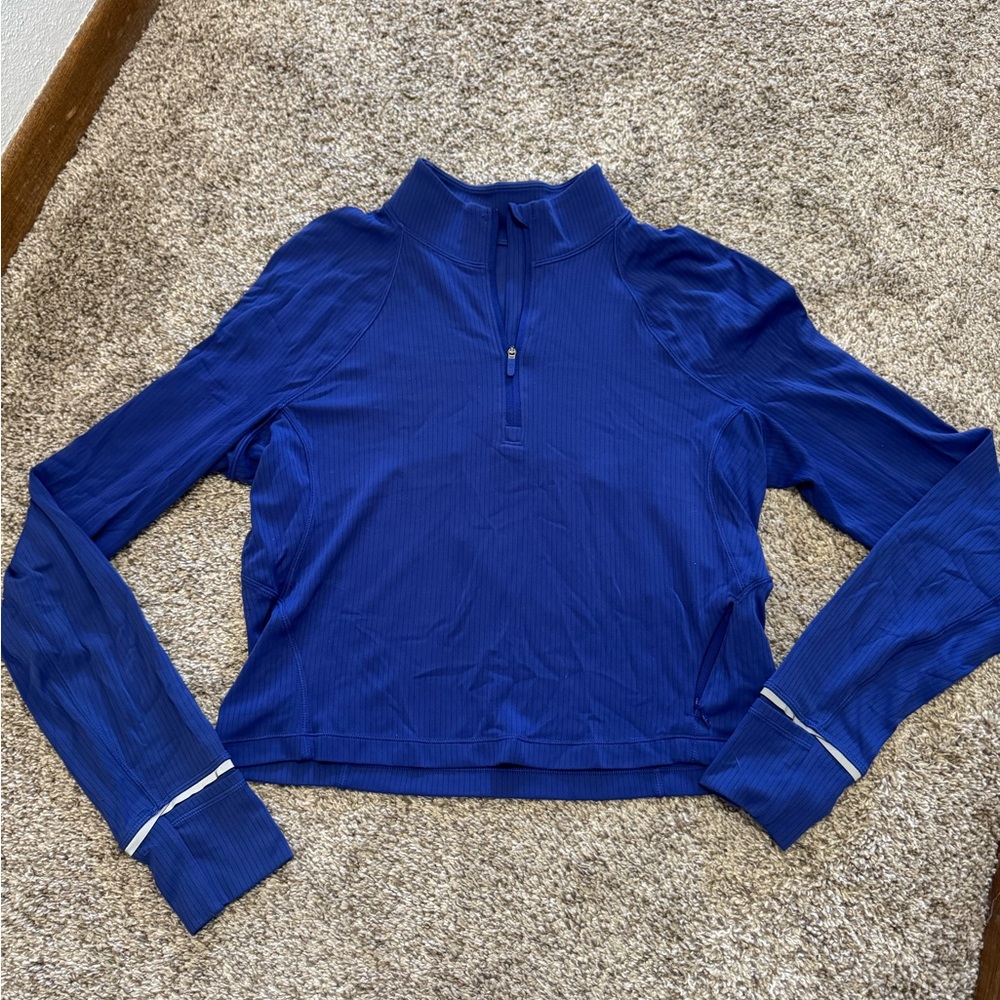 lululemon athletica Royal Blue Quarter-Zip Ribbed Pullover